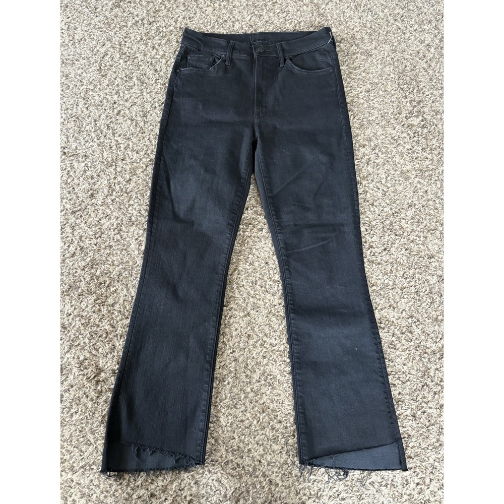 MOTHER Black Ankle Crop Jeans